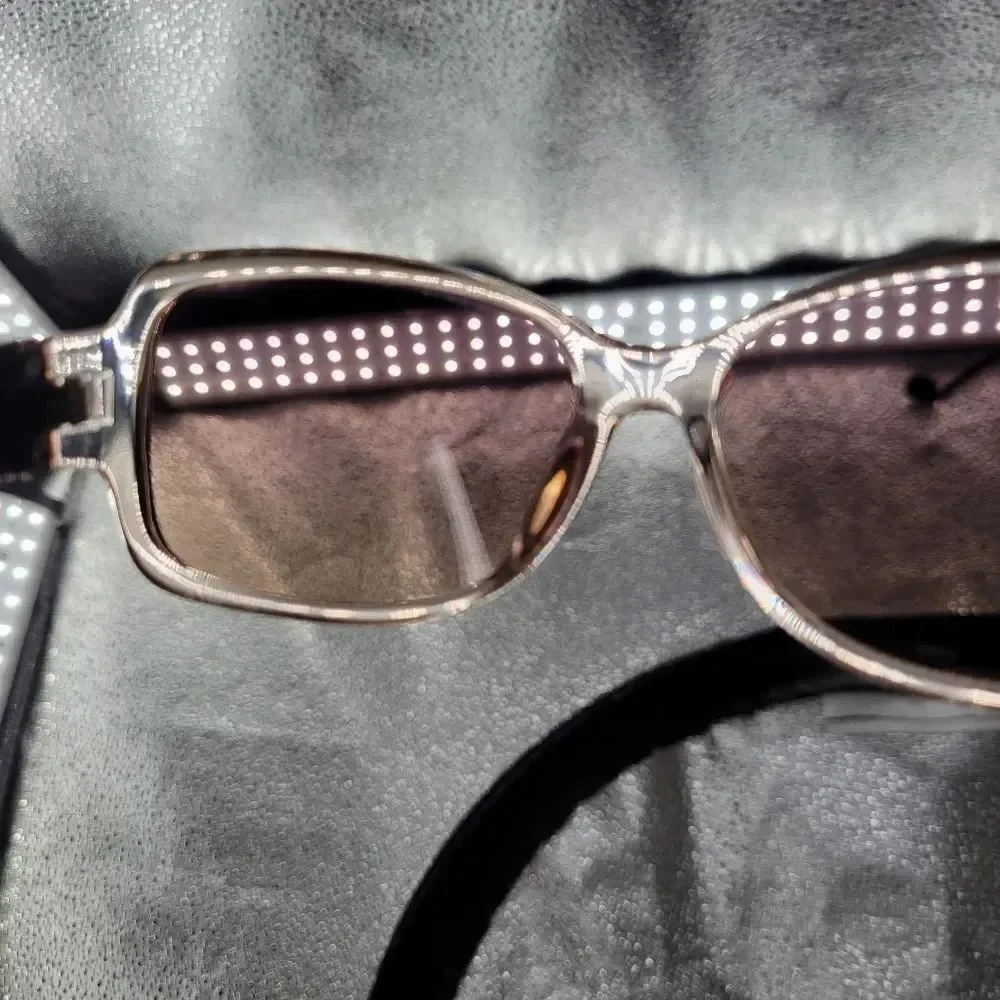 Oscar De La Renta Clear Peachy Pink Frame Sunglasses with Tortoise Arms